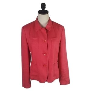 Talbots Womans Irish Linen Jacket  Pink Size 8